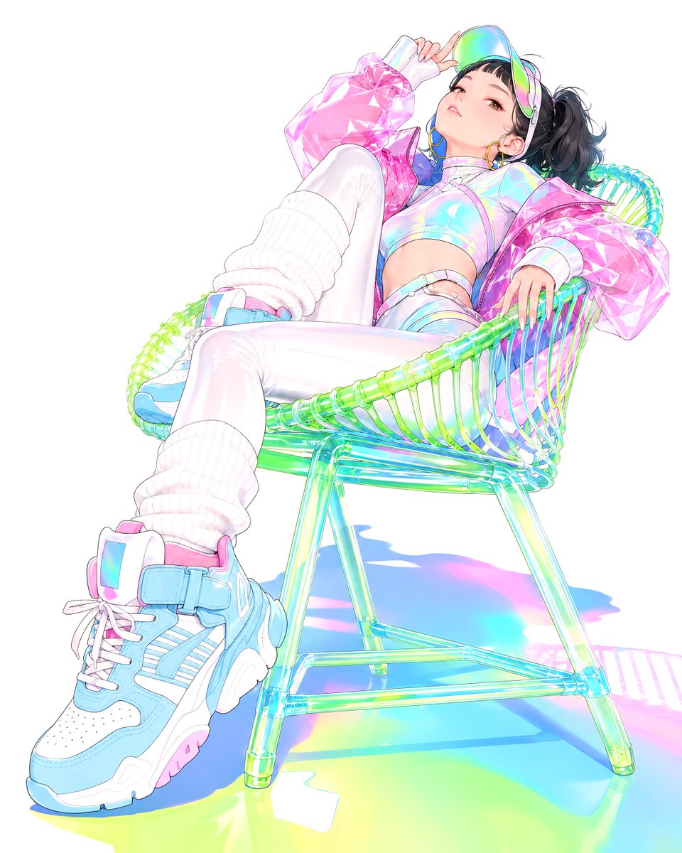 Y2K Holographic Anime Chair Fashion