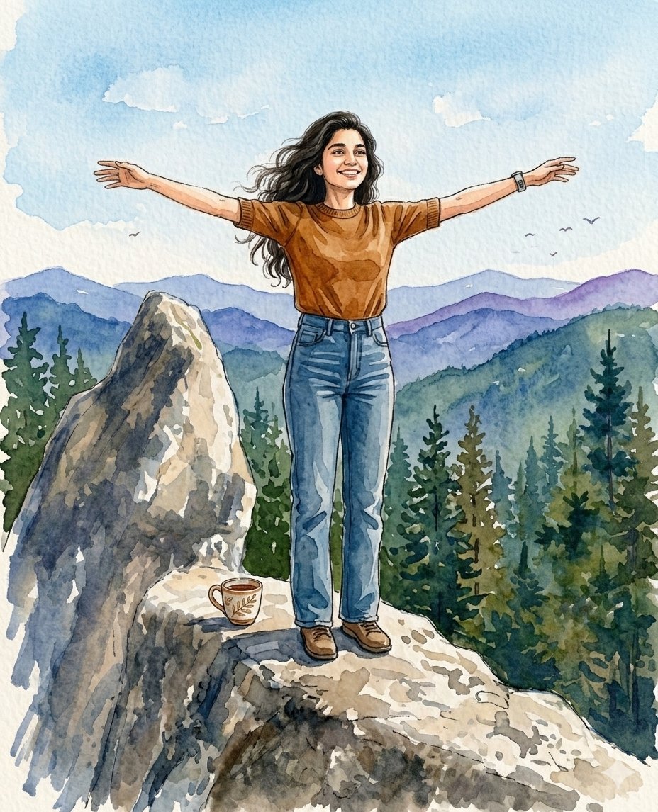 Mountain Overlook Watercolor Painting 2