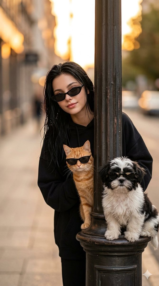 Sample output image for Stylish Trio City Street Portrait