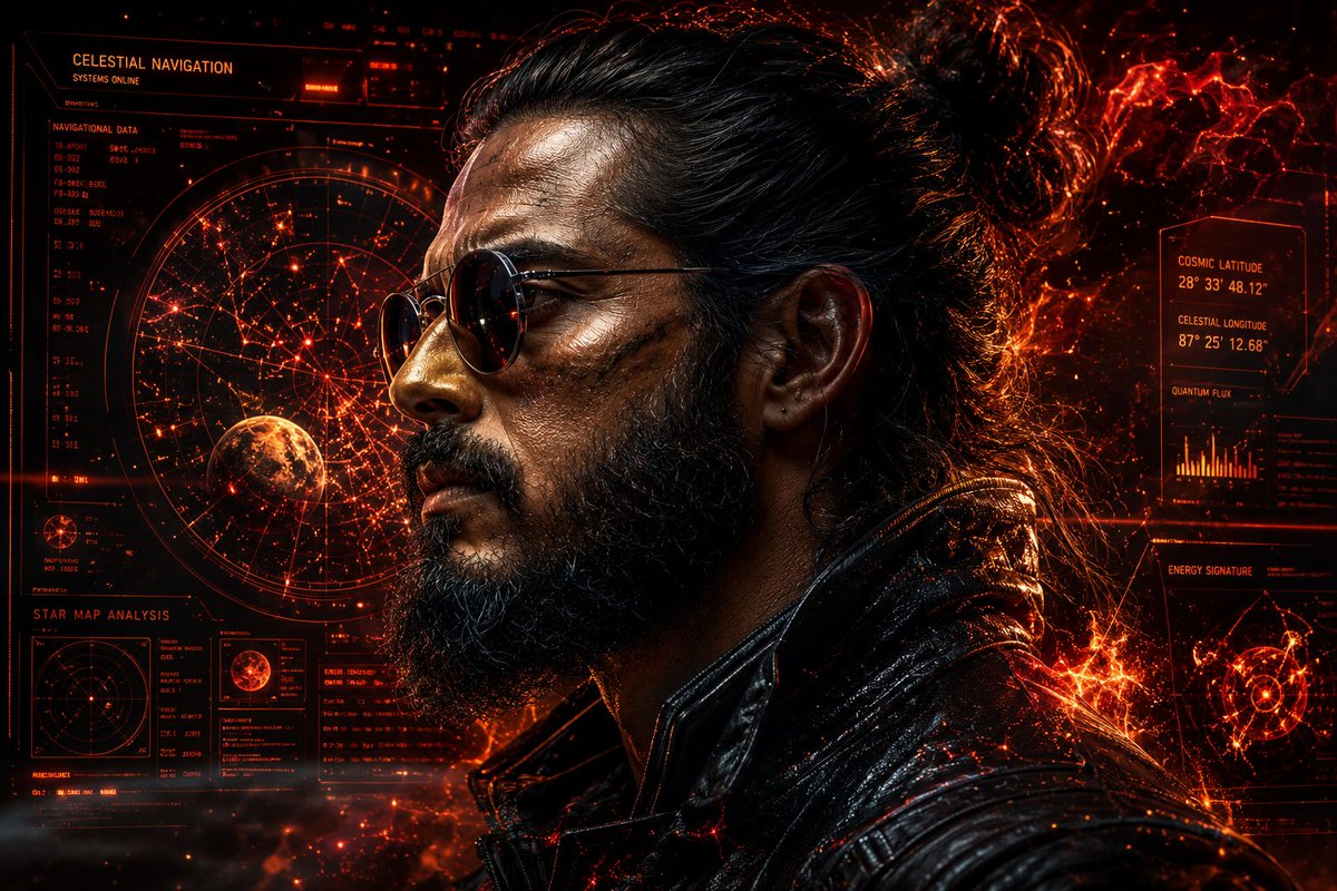 Rugged Cyberpunk Man HUD Portrait