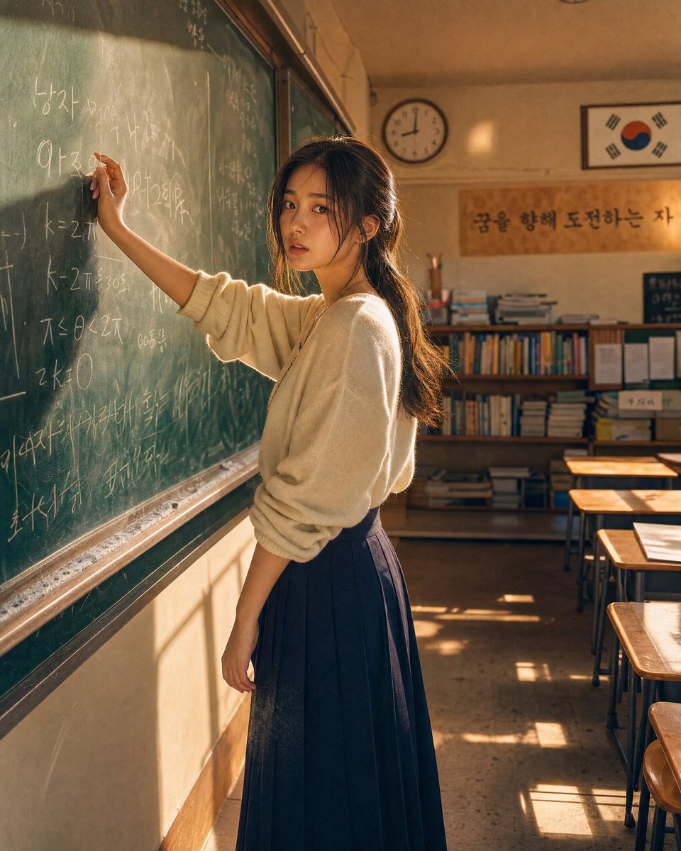 Korean Classroom Aesthetic Portrait example 3