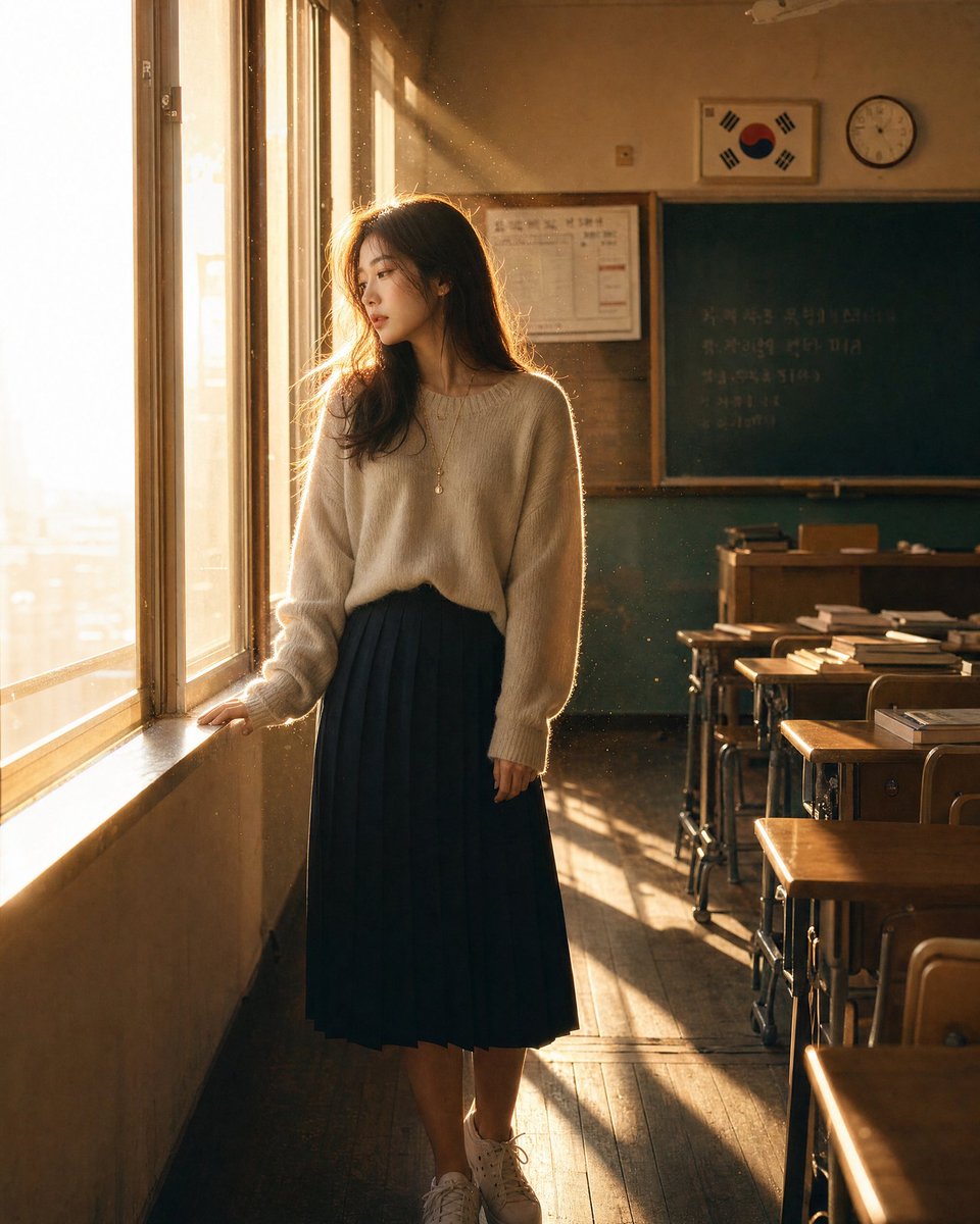 Korean Classroom Aesthetic Portrait example 4