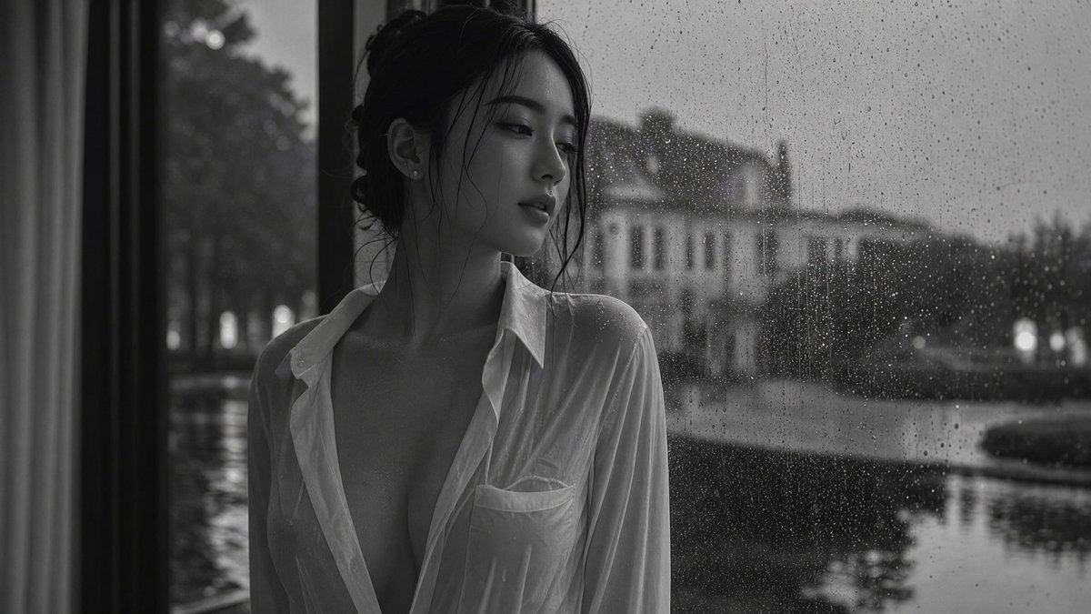 Cinematic Black and White Portrait example 2