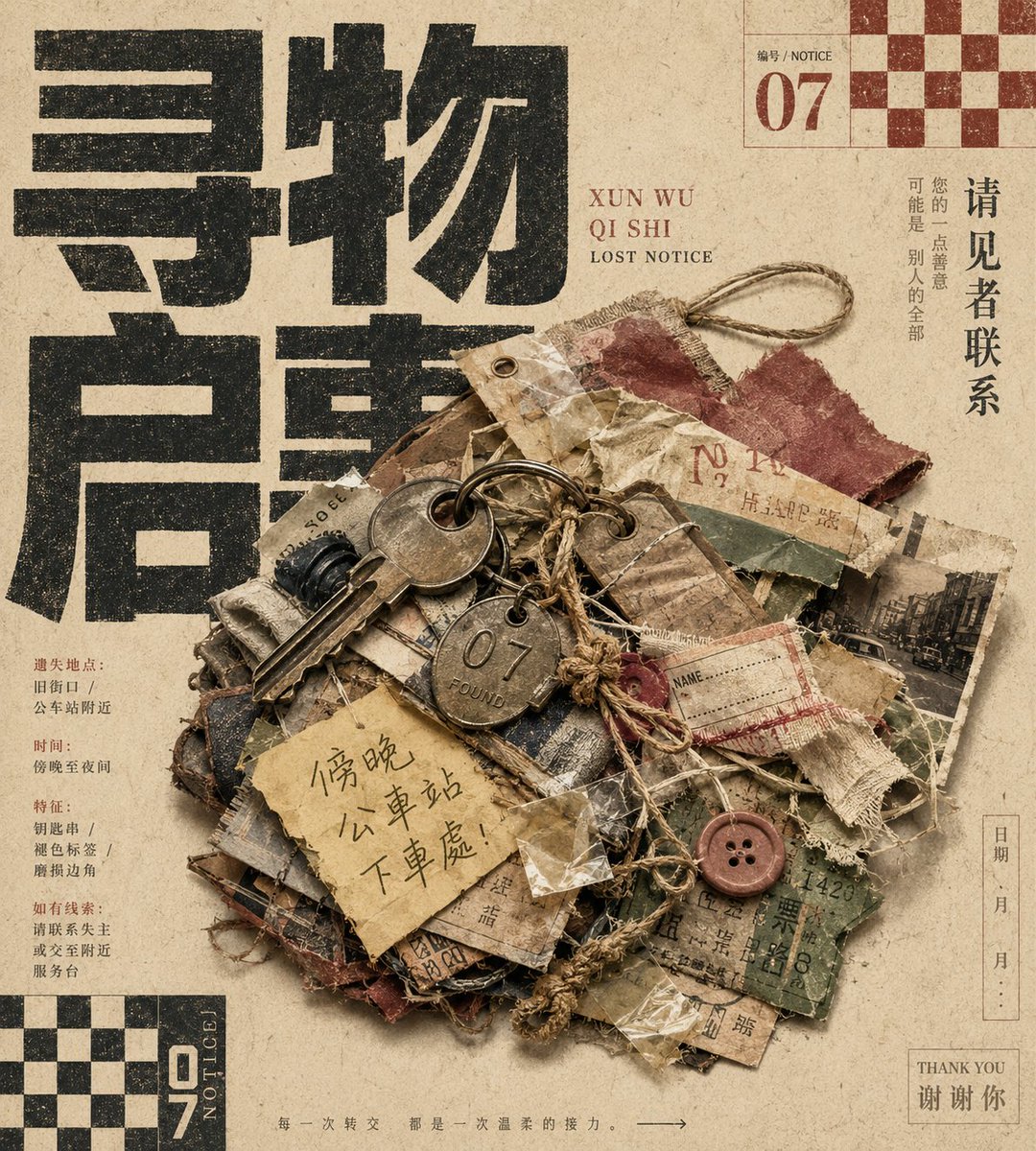 Vintage Tactile Print Poster example 2