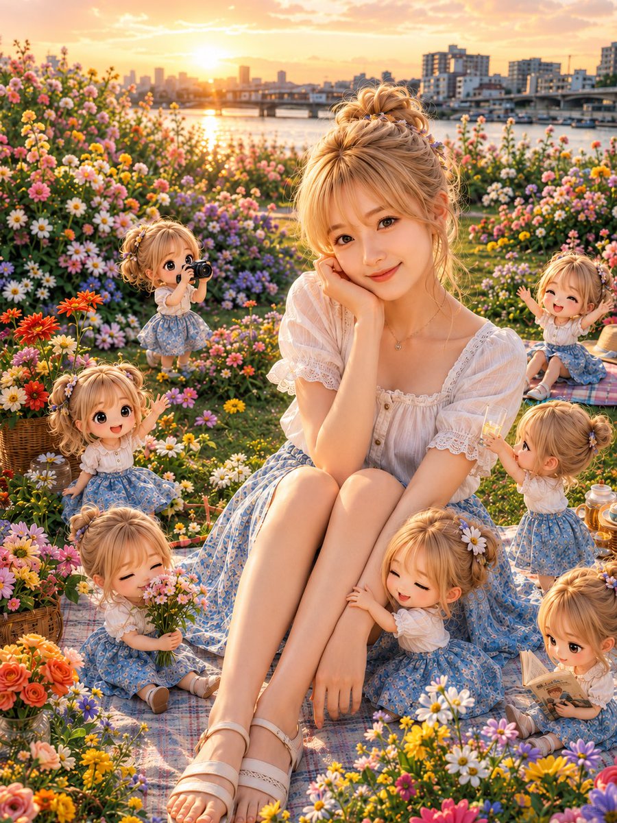 Golden Hour Picnic with Chibi Miniatures