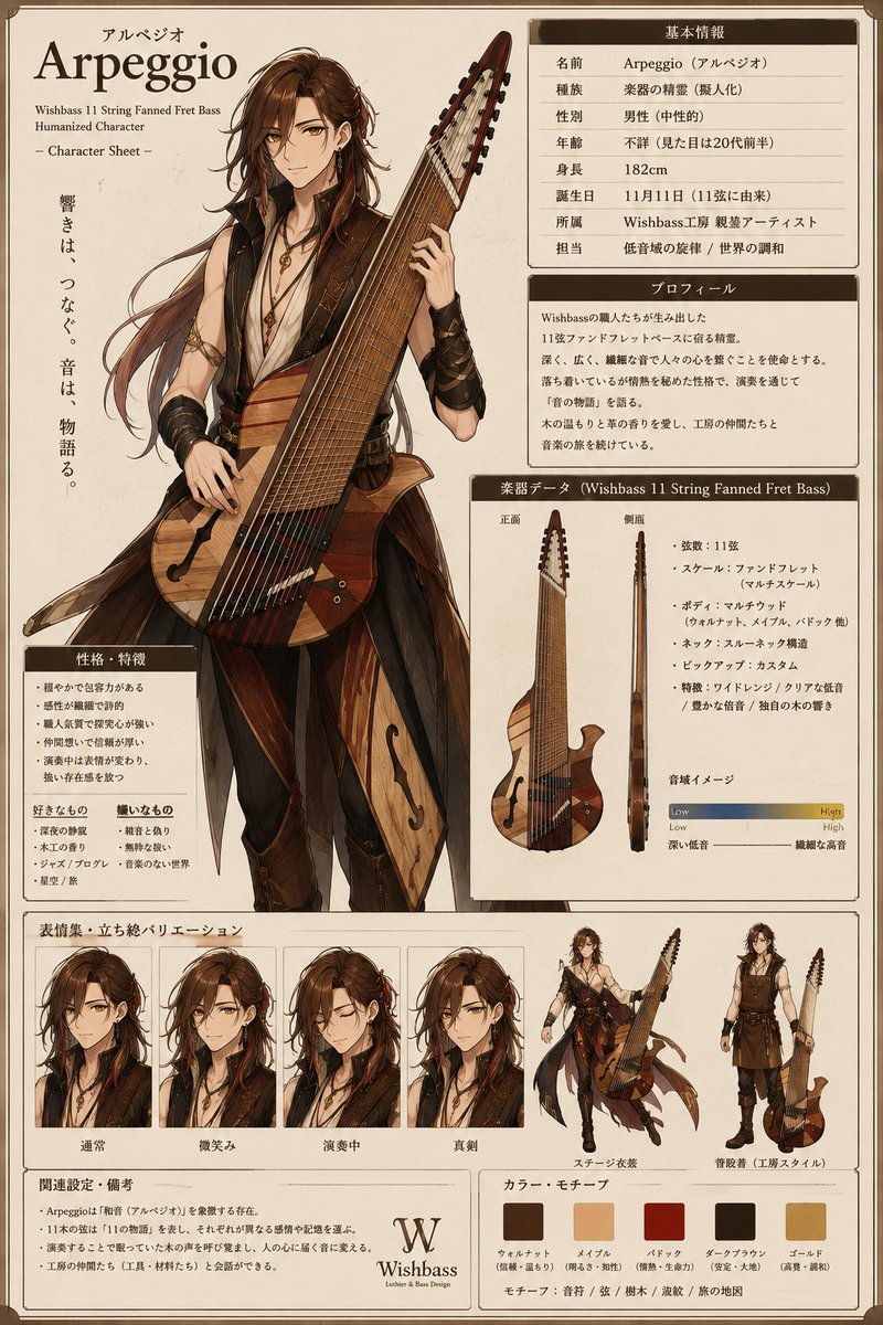 琶音贝斯拟人化设定集