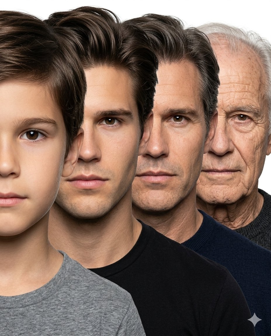 Infographic / Edu Visual - Male Age Progression Portrait - Image 1