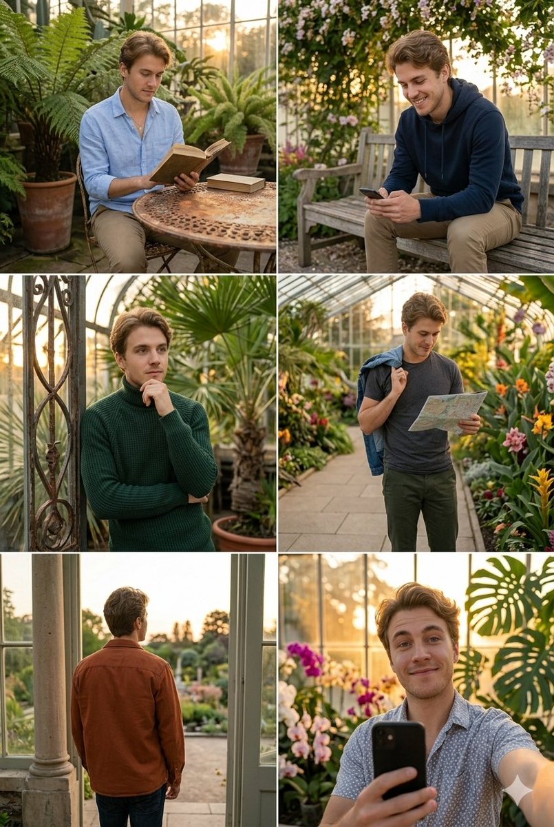 Sample output image for Sunlit Greenhouse Exploration Collage
