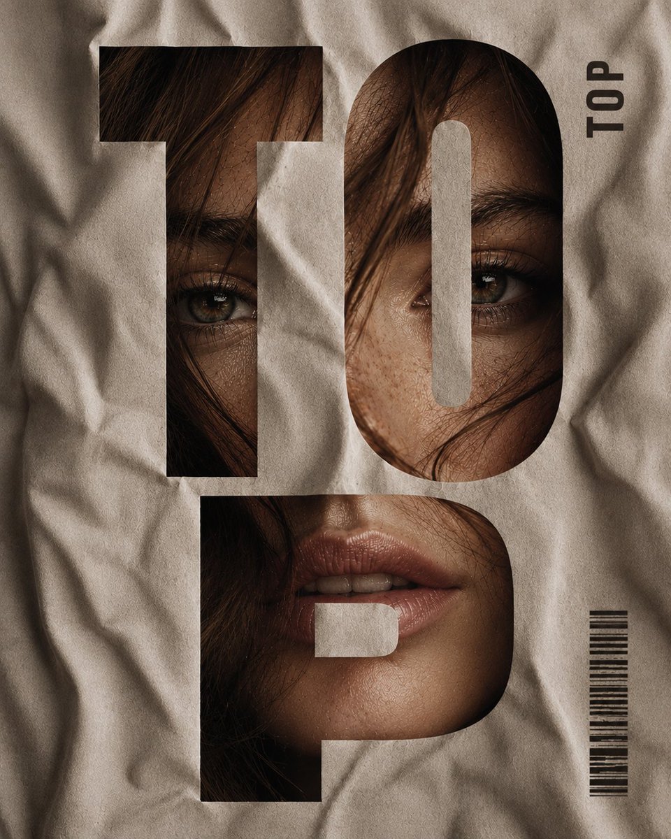 Crumpled Fabric Editorial Poster example 4