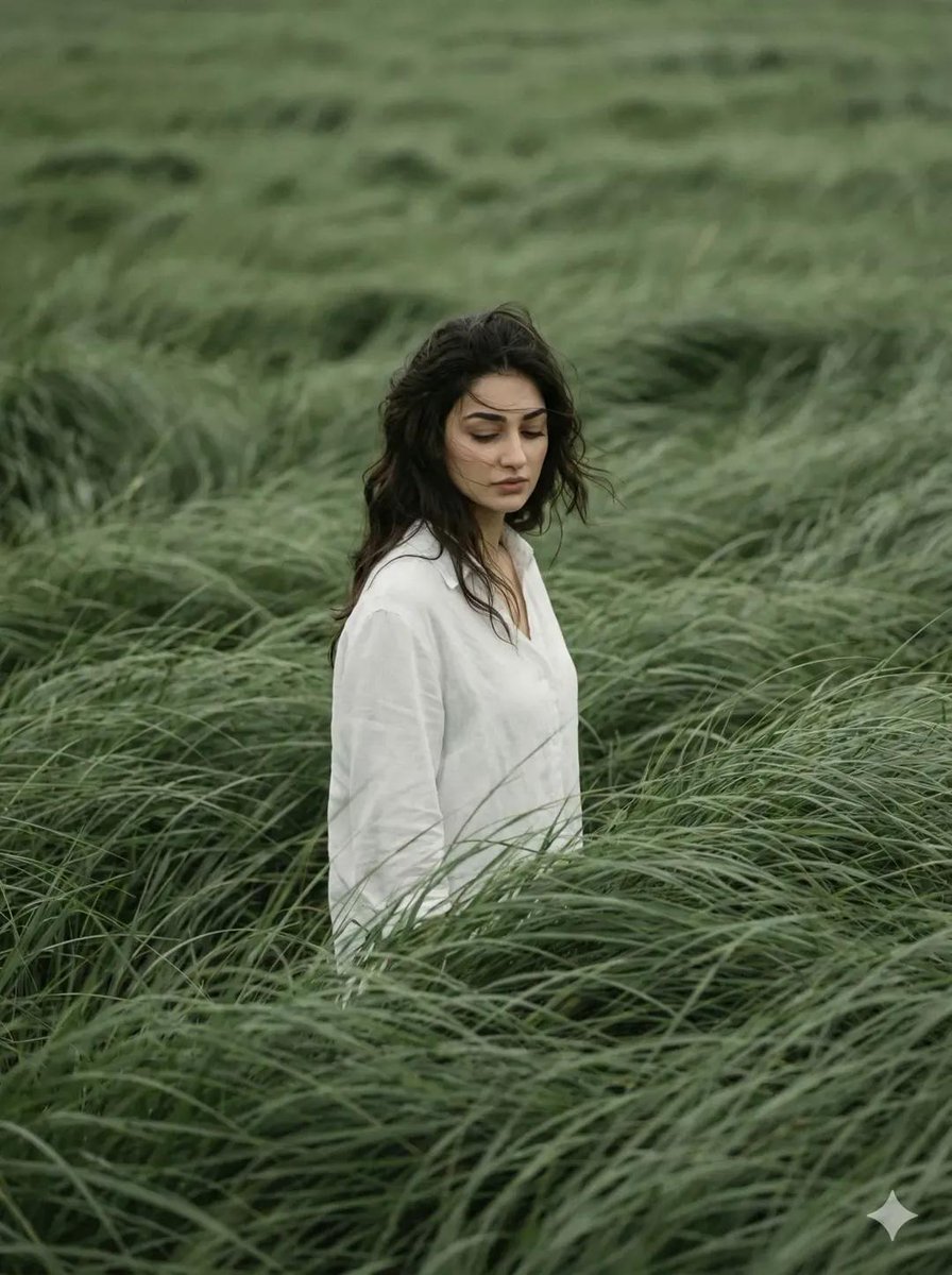Cinematic Meadow Editorial Portrait reference image 1