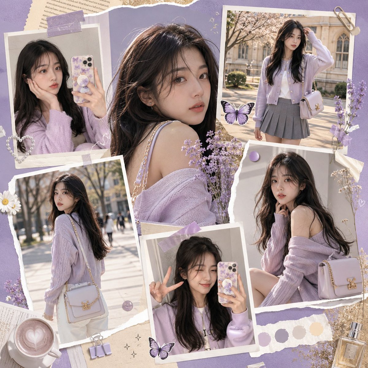 K-Fashion Gen-Z 社交媒体拼贴画