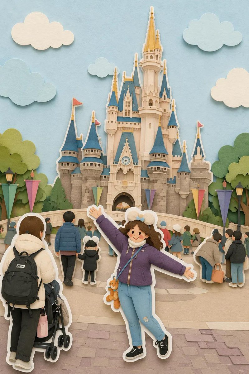 Japanese Paper-Cut Diorama Scene example 3