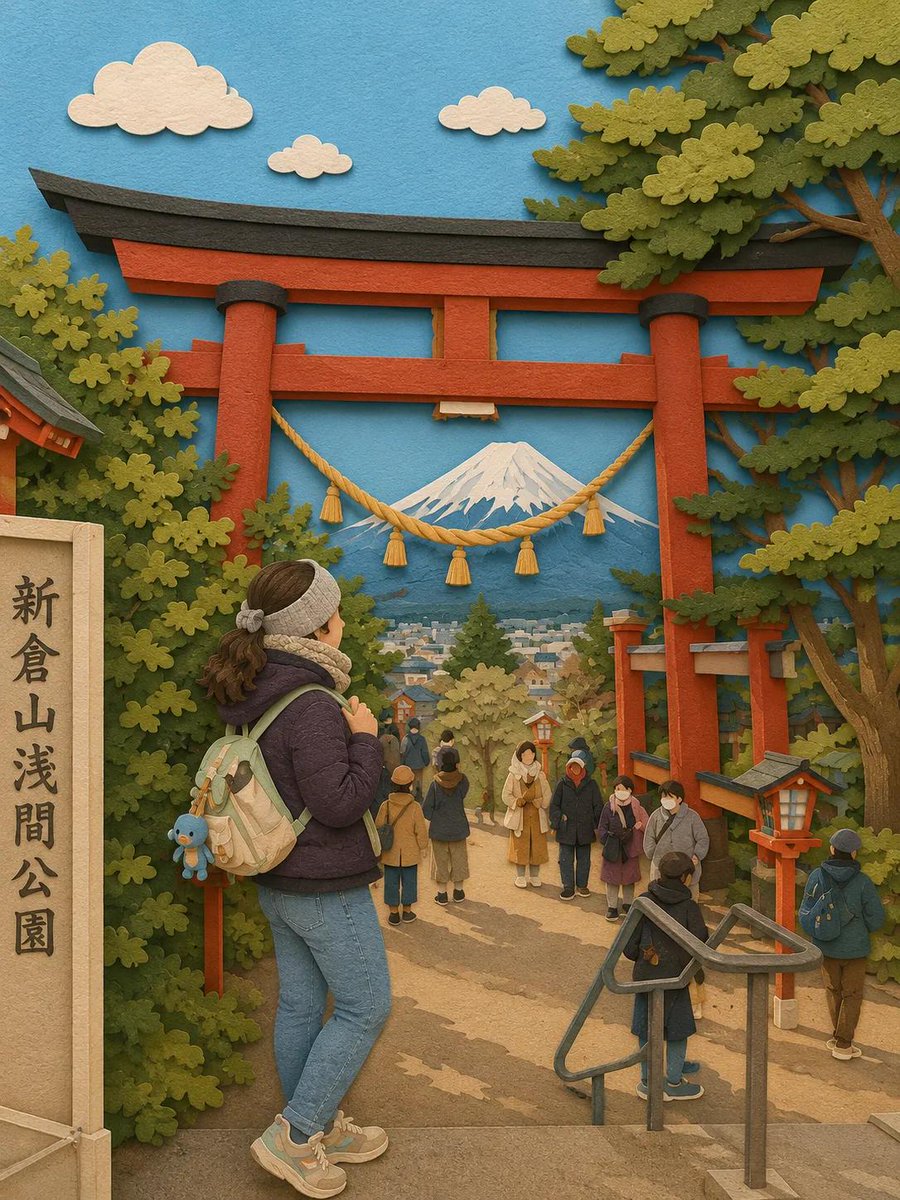 Japanese Paper-Cut Diorama Scene example 4