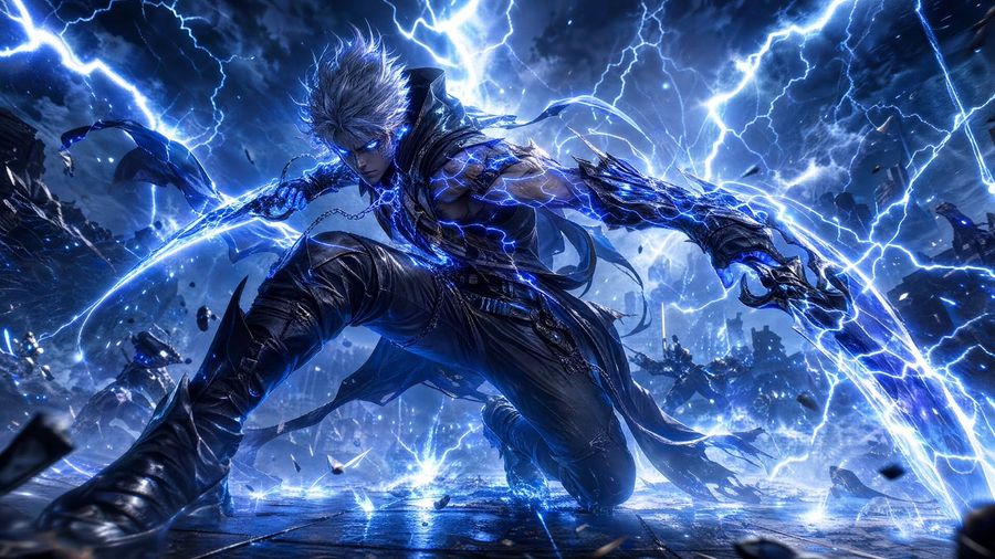 Personaje pícaro del rayo nacido de la tormenta