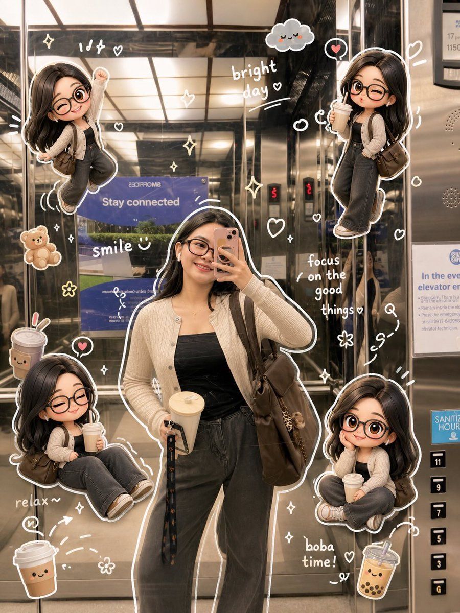 Modifica foto per social media in stile doodle aesthetic