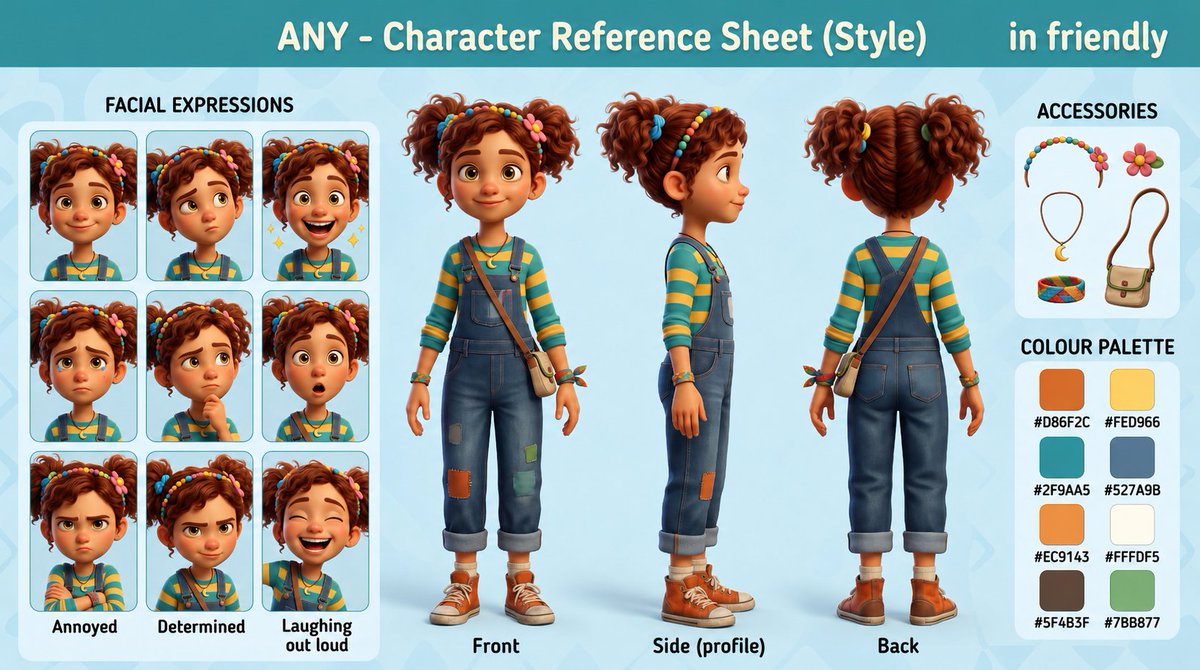 3D Animation Character Design Sheet