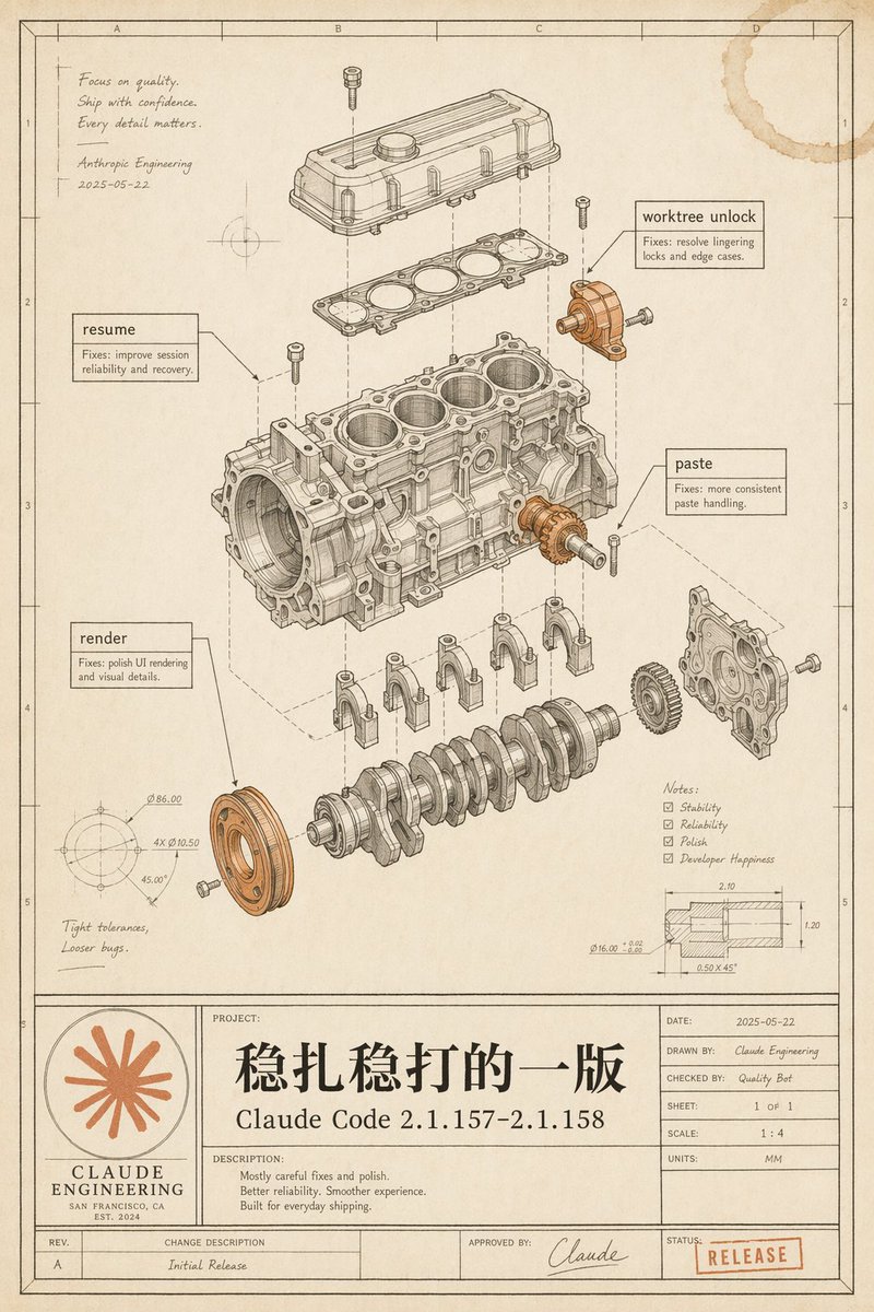 Infographic / Edu Visual - Vintage Claude Code Release Blueprint - Image 1