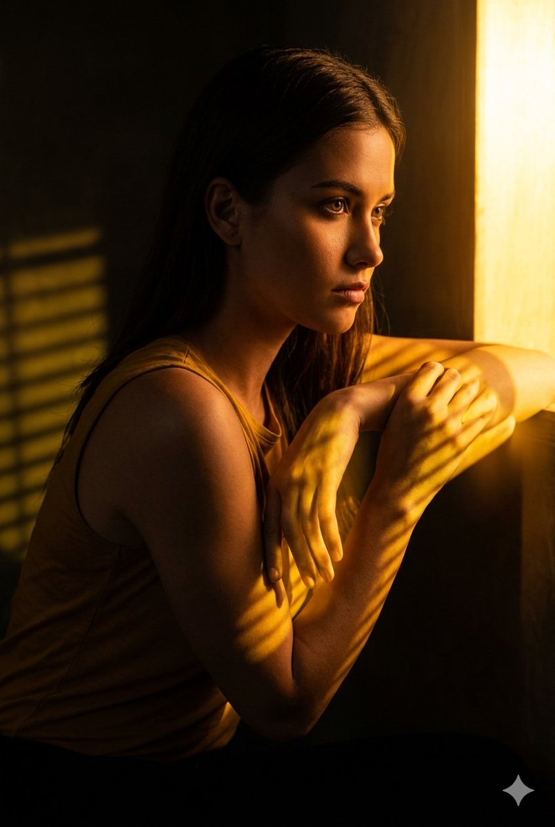 Sample output image for Golden Hour Window Reflection Portrait