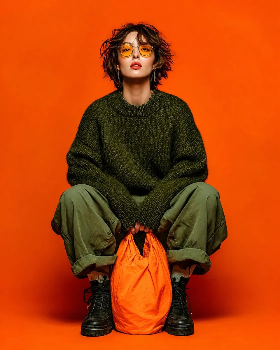 AI-промпт: Vibrant Studio Fashion Portrait