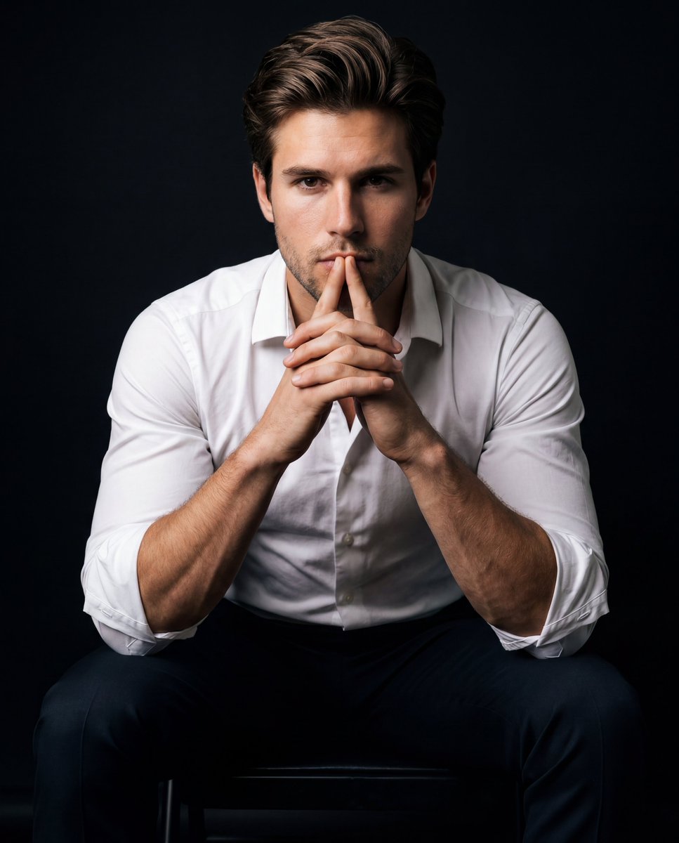 Sample output image for Intense Low-Key Studio Portrait