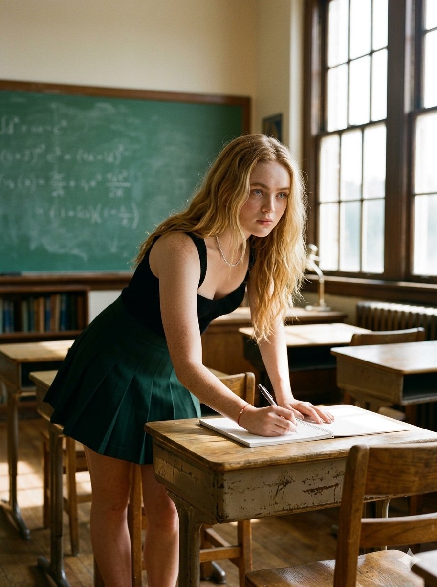 Sample output image for Nostalgic Dark Academia Classroom