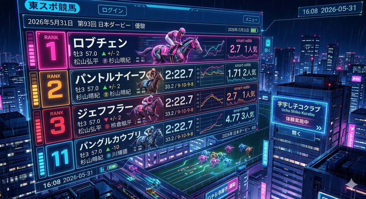 Sample output image for Cyberpunk Horse Racing Scene