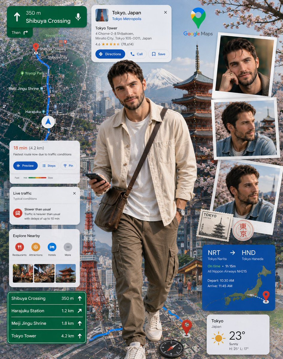 Google Maps Inspired Digital Collage Poster example 3