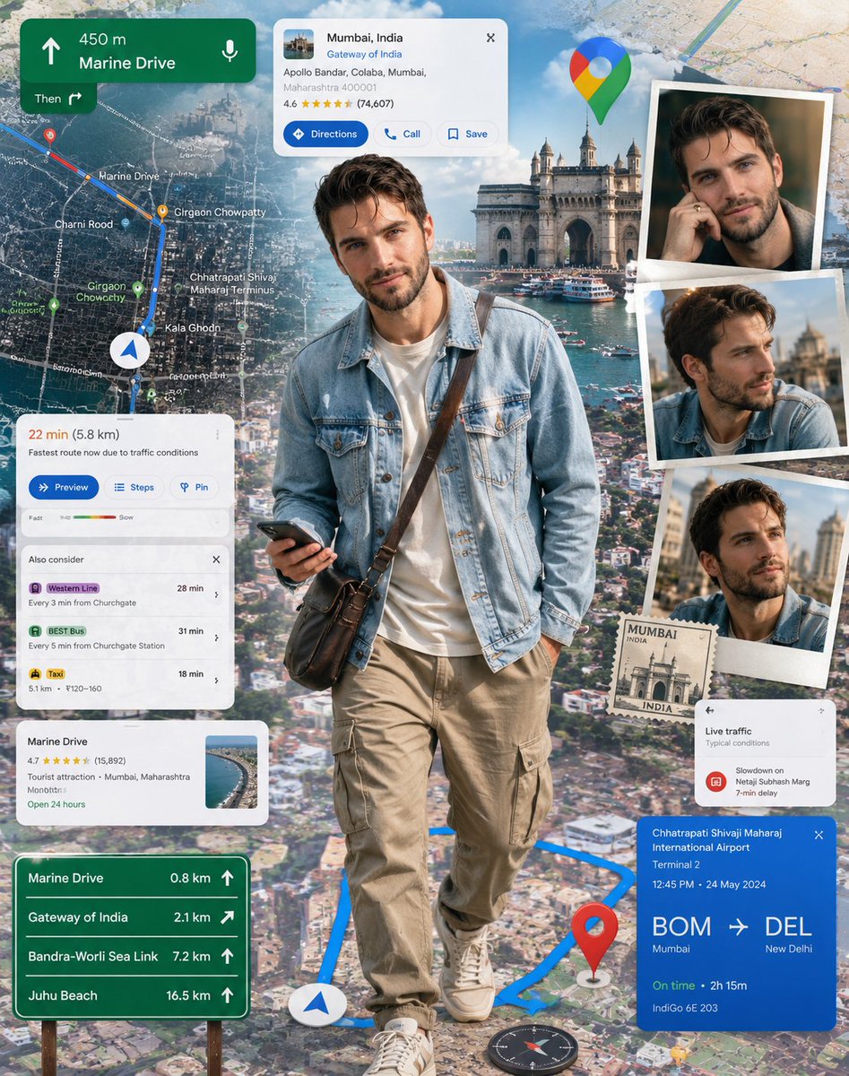 Google Maps Inspired Digital Collage Poster example 2