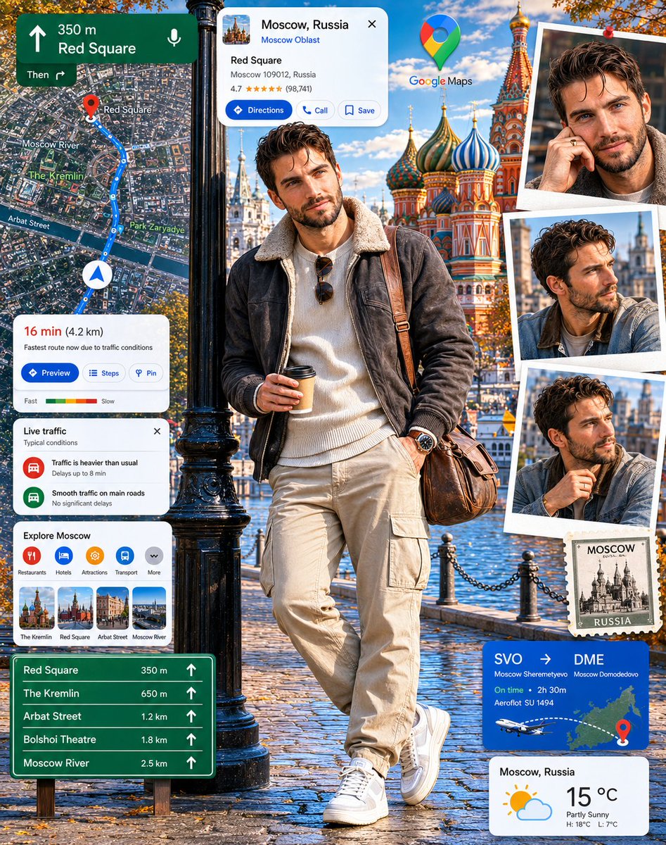 Google Maps Inspired Digital Collage Poster example 4
