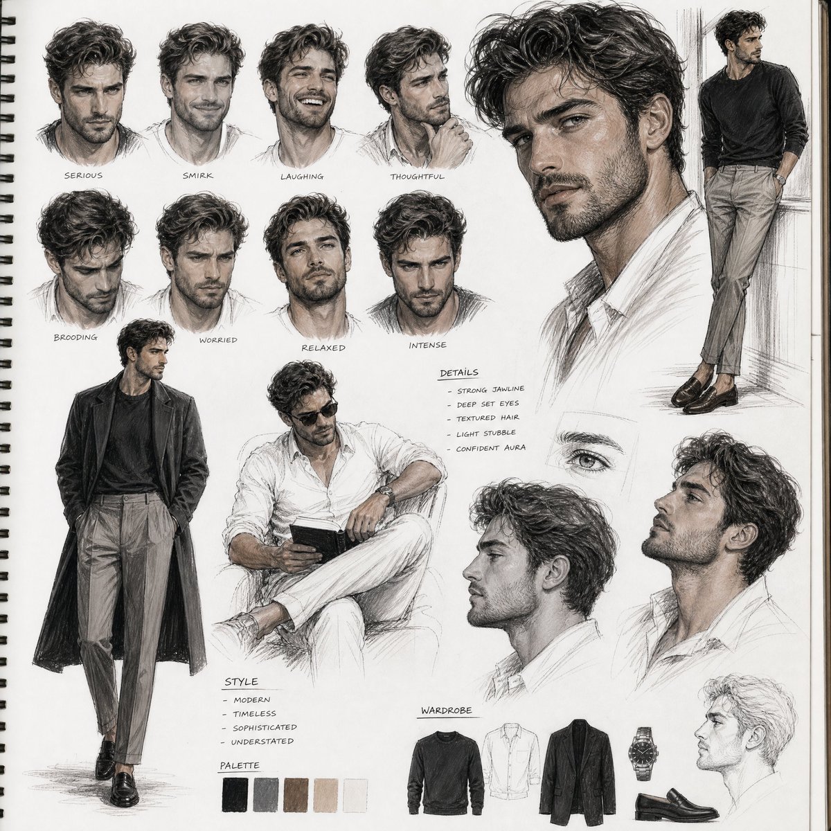 Comic / Storyboard - Sketchbook Character Study Board - Image 1