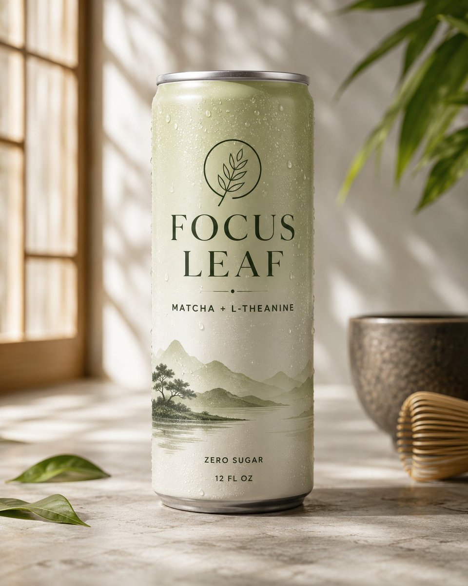 E-commerce Main Image - Premium Matcha Drink Packaging Mockup - Image 1