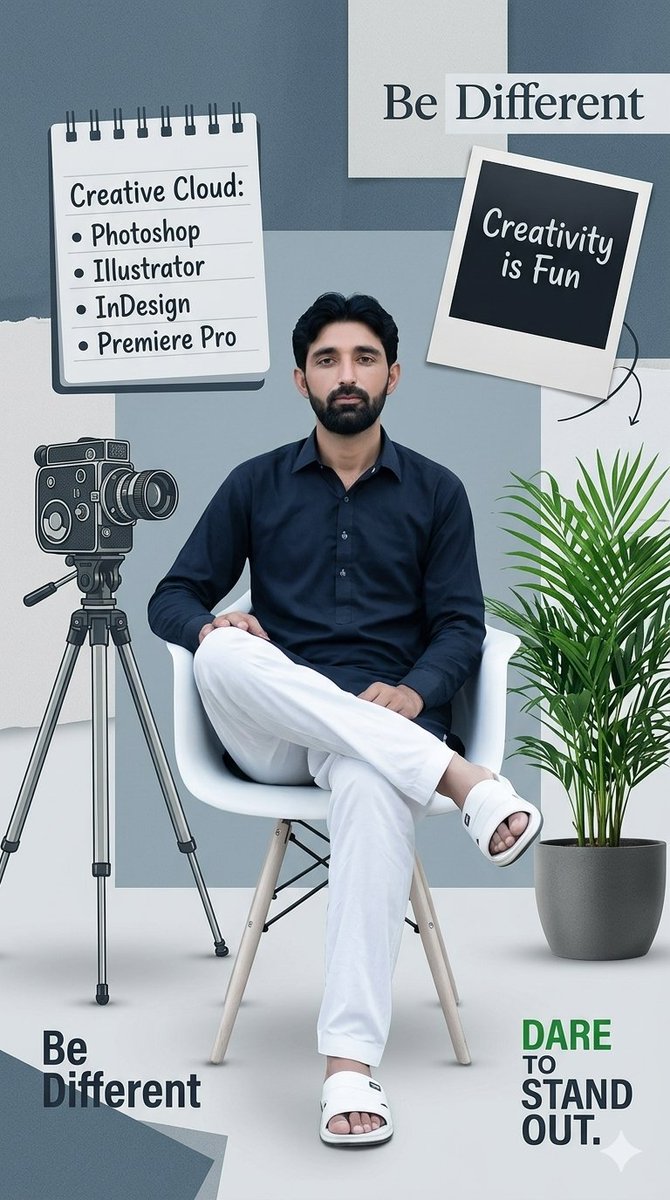 Social Media Post - Creative Design Mood Board Portrait - Image 1
