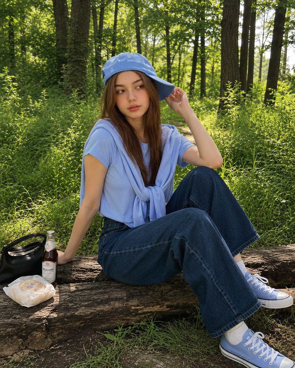 Profile / Avatar - Korean Girl Forest Picnic Portrait - Image 2