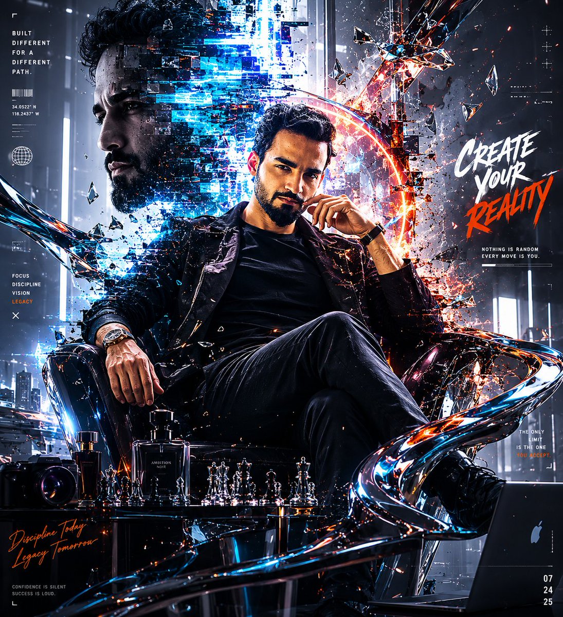 YouTube Thumbnail - Futuristic Cyberpunk Creative Leader Poster - Image 1