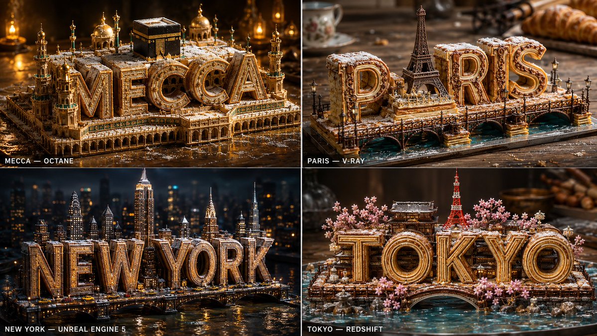 Infographic / Edu Visual - Pastry City Architectural Showpiece - Image 1