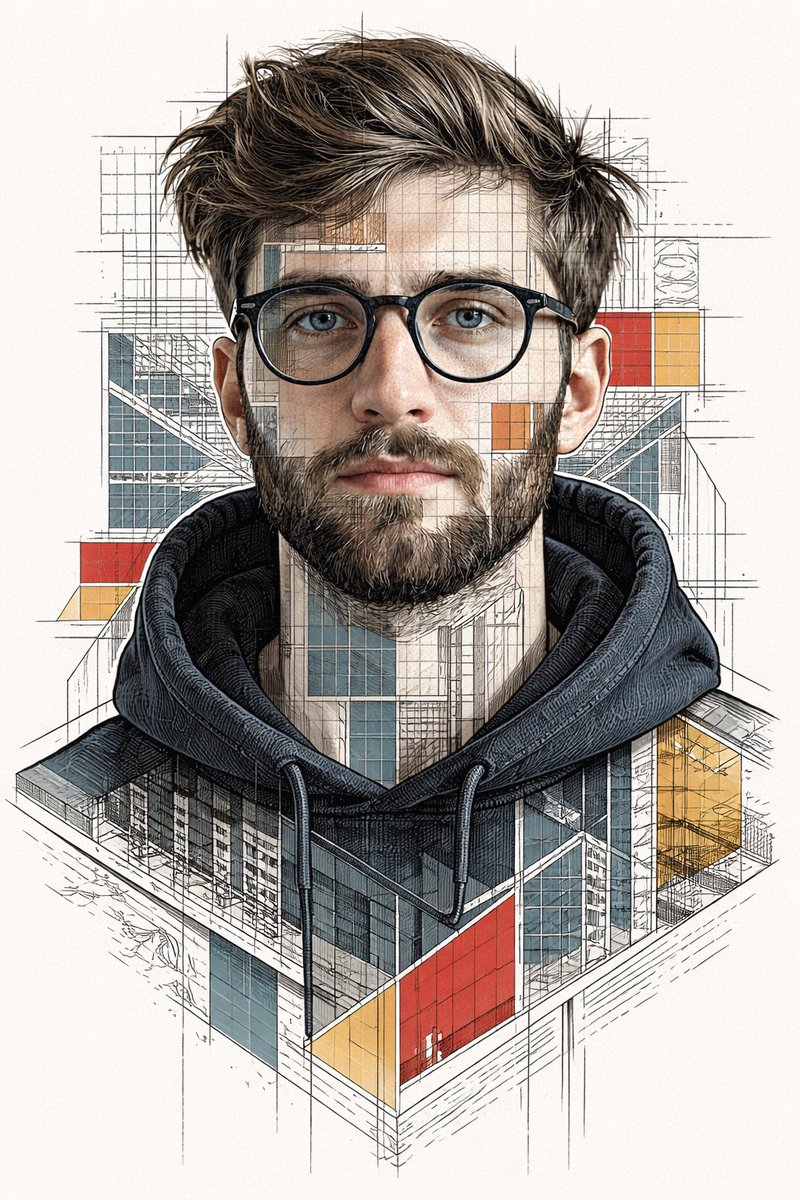 Infographic / Edu Visual - Architectural Blueprint Portrait - Image 1