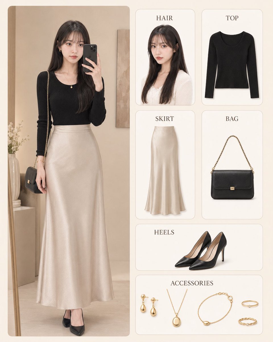 Infographic / Edu Visual - Korean Style Fashion Outfit Infographic - Image 1