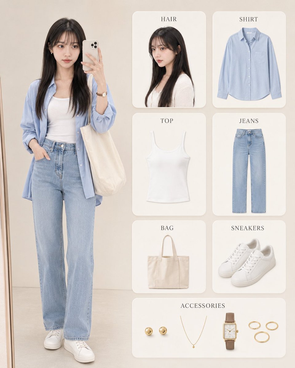 Infographic / Edu Visual - Korean Style Fashion Outfit Infographic - Image 3