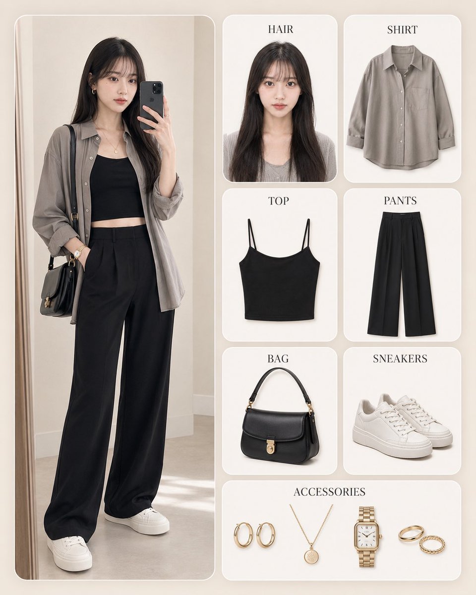 Infographic / Edu Visual - Korean Style Fashion Outfit Infographic - Image 2