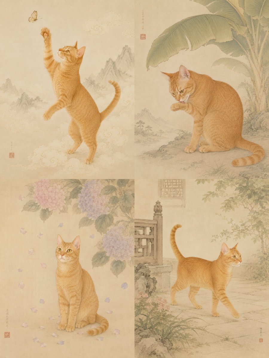 Social Media Post - Oriental Gongbi Style Pet Portrait - Image 1