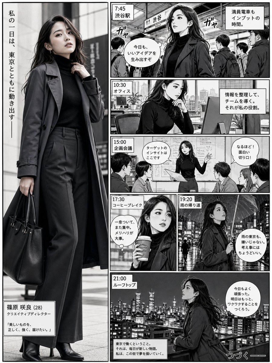 Comic / Storyboard - Realistic Professional Woman in Manga Page Layout - Image 1