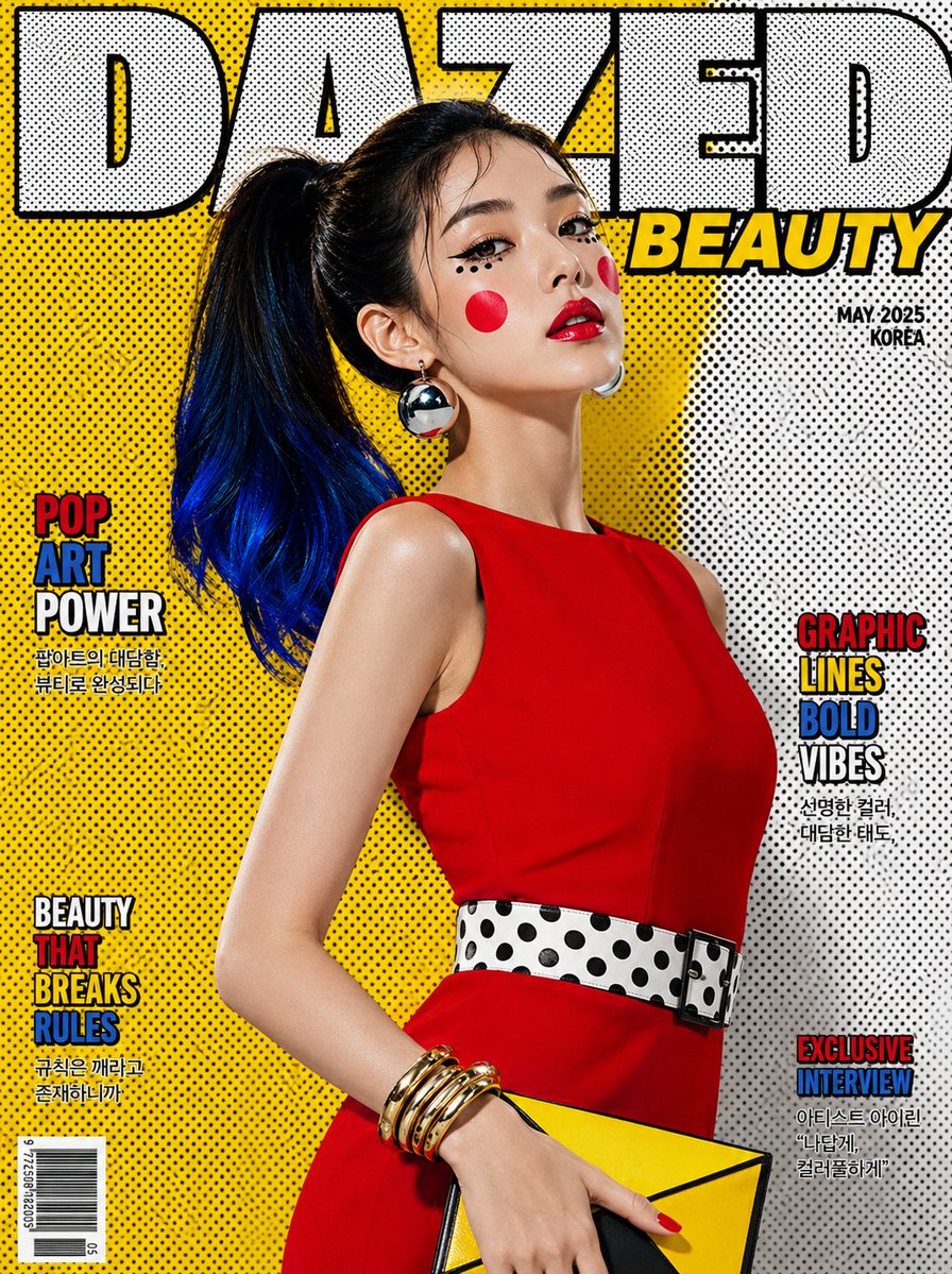Portada de revista de belleza de lujo estilo pop-art