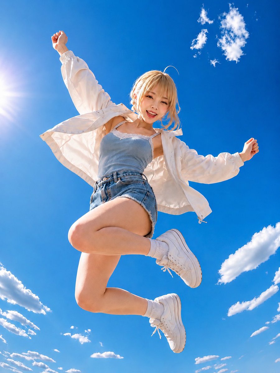 Summer Sky Jump Portrait