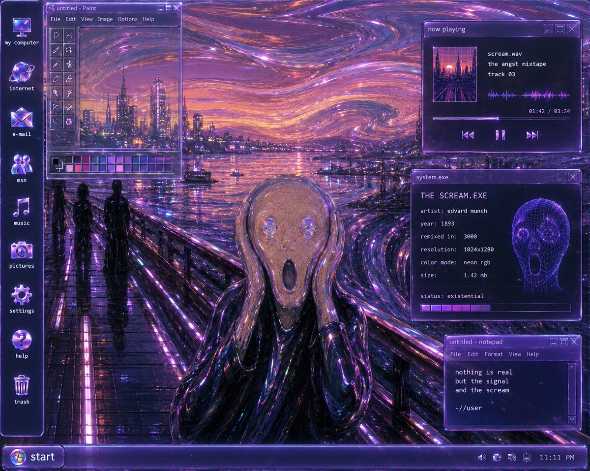 Y2K Futurist Scream Desktop