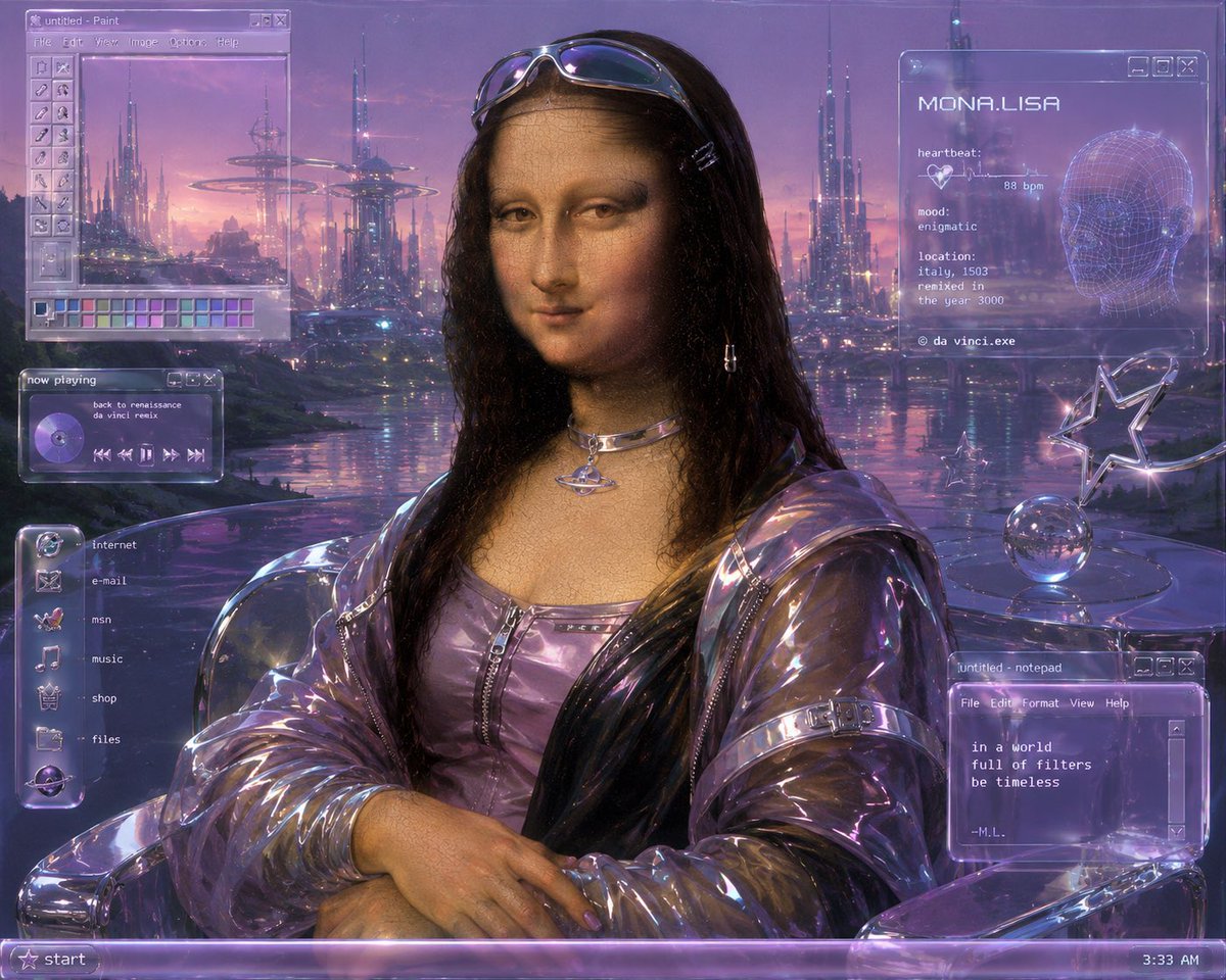 Y2K Futurist Mona Lisa Desktop