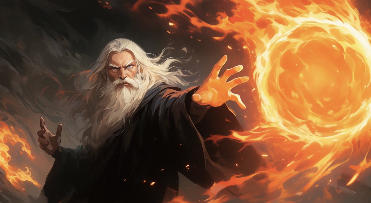 Comic / Storyboard - Faceless Fire Wizard Anime Scene - Image 1