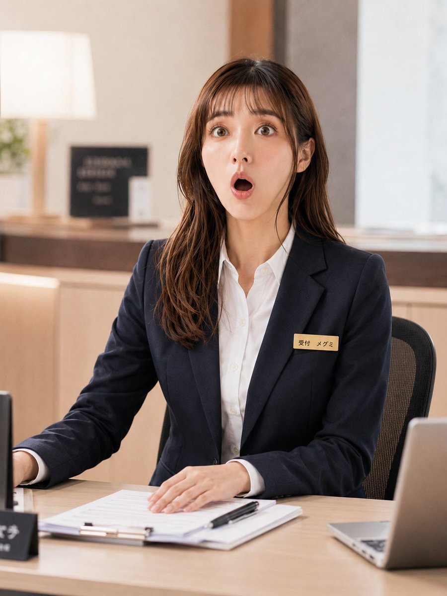 Social Media Post - Receptionist Seated at Front Desk - Image 1