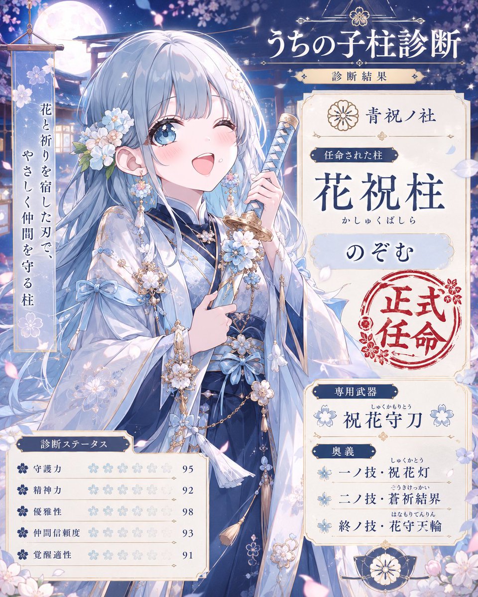 Snow Flower Hashira Diagnosis Poster example 2