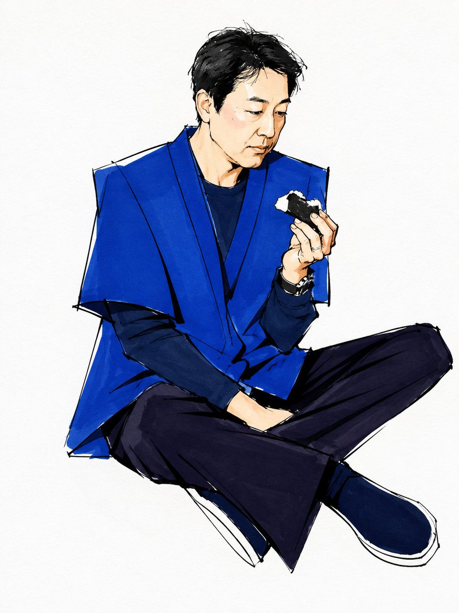 Product Marketing - Faceless Man Eating Rice Roll Sketch - Image 1