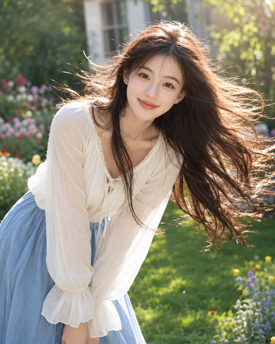 Backlit Windy Summer Portrait example 3
